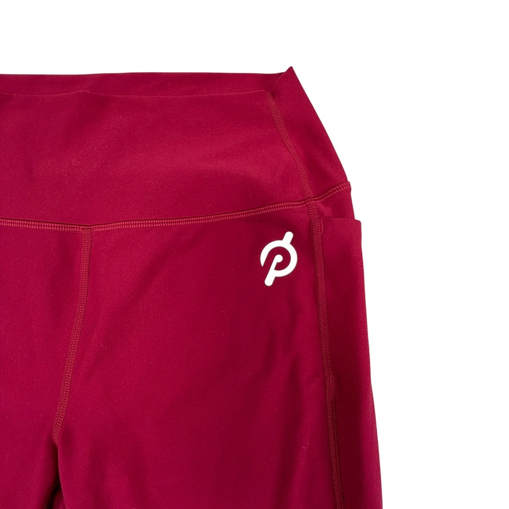 Peloton Leggings Womens M Burgundy High Waisted Side Pocket Athletic Yoga Pants